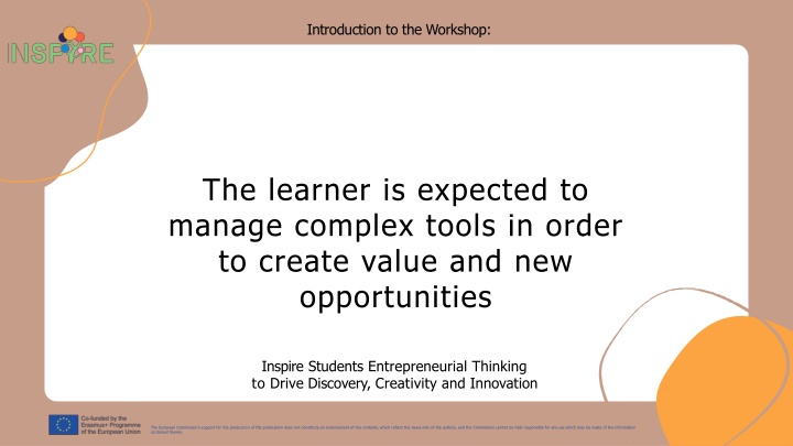 Inspire Entrepreneurial Thinking for Value Creation
