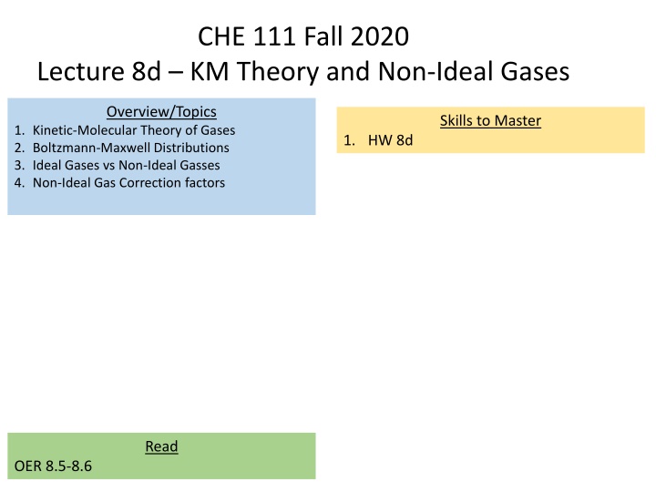 Kinetic-Molecular Theory: Non-Ideal Gases Overview