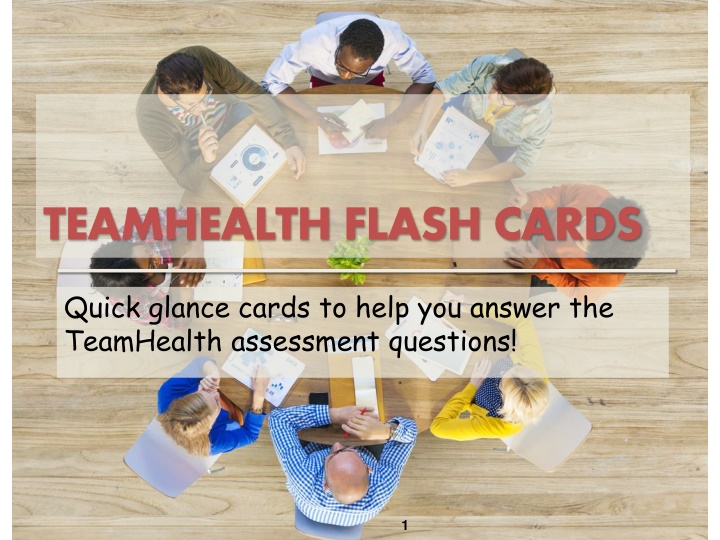 TeamHealth Flash Cards for Planning and Measurement