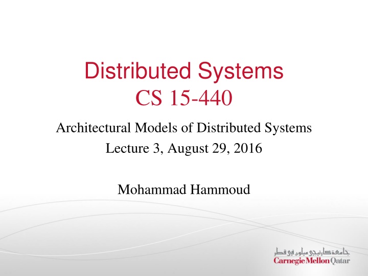 Architectural Models of Distributed Systems