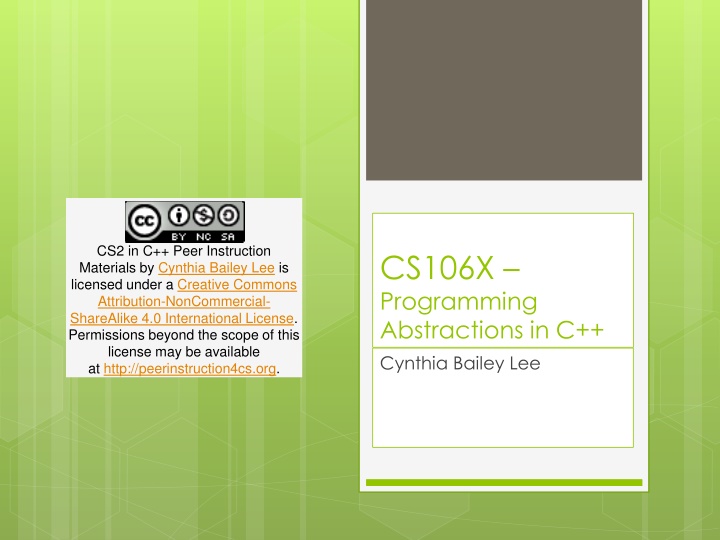 Creative Commons License and Recursion Techniques in C++