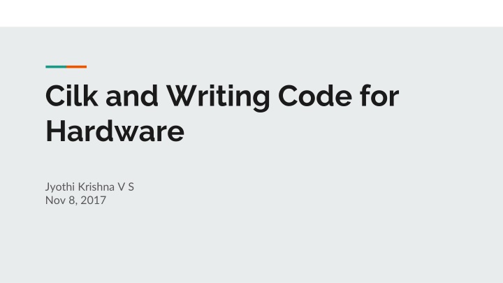 Intel Cilk Plus: Programming Dynamic Multithreaded Applications