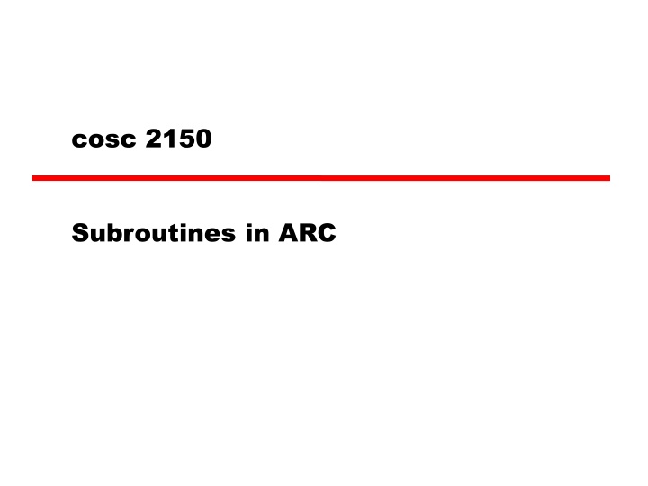 Subroutines in Assembly Code