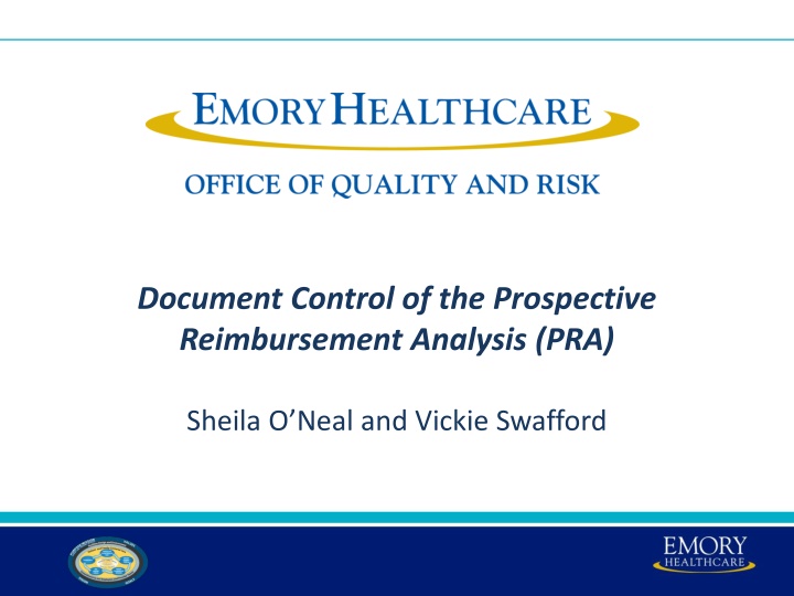 Document Control of Prospective Reimbursement Analysis