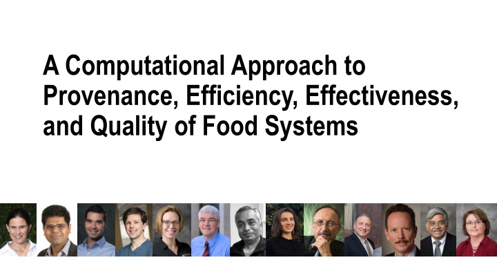 Efficiency and Quality in Computational Food Systems