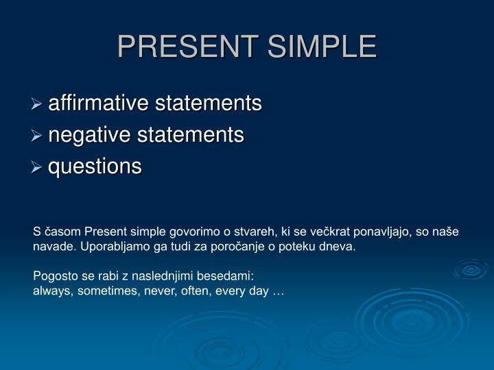 PRESENT SIMPLE