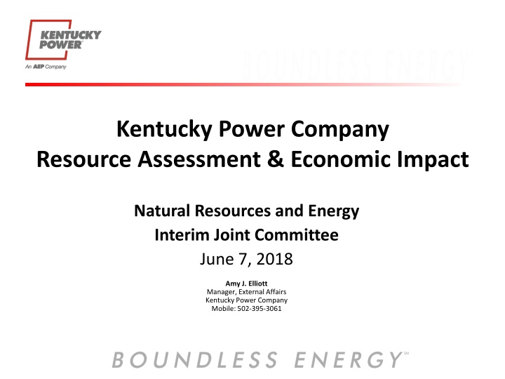 Kentucky Power Company Resource Assessment & Economic Impact
