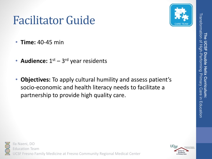 UCSF Double Helix Curriculum: Cultural Humility in Primary Care