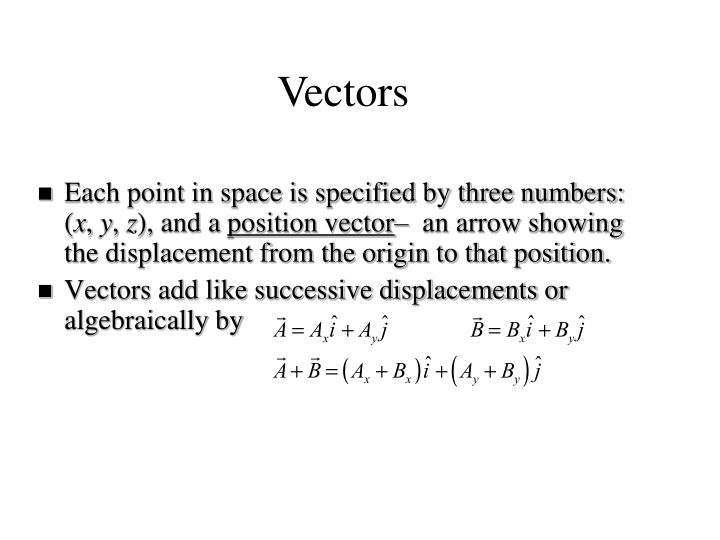 Vectors and Velocity