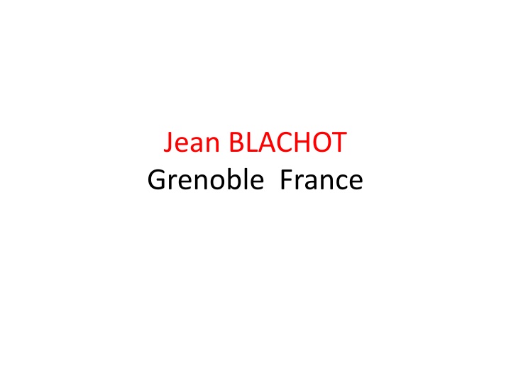 Jean BLACHOT Research Updates