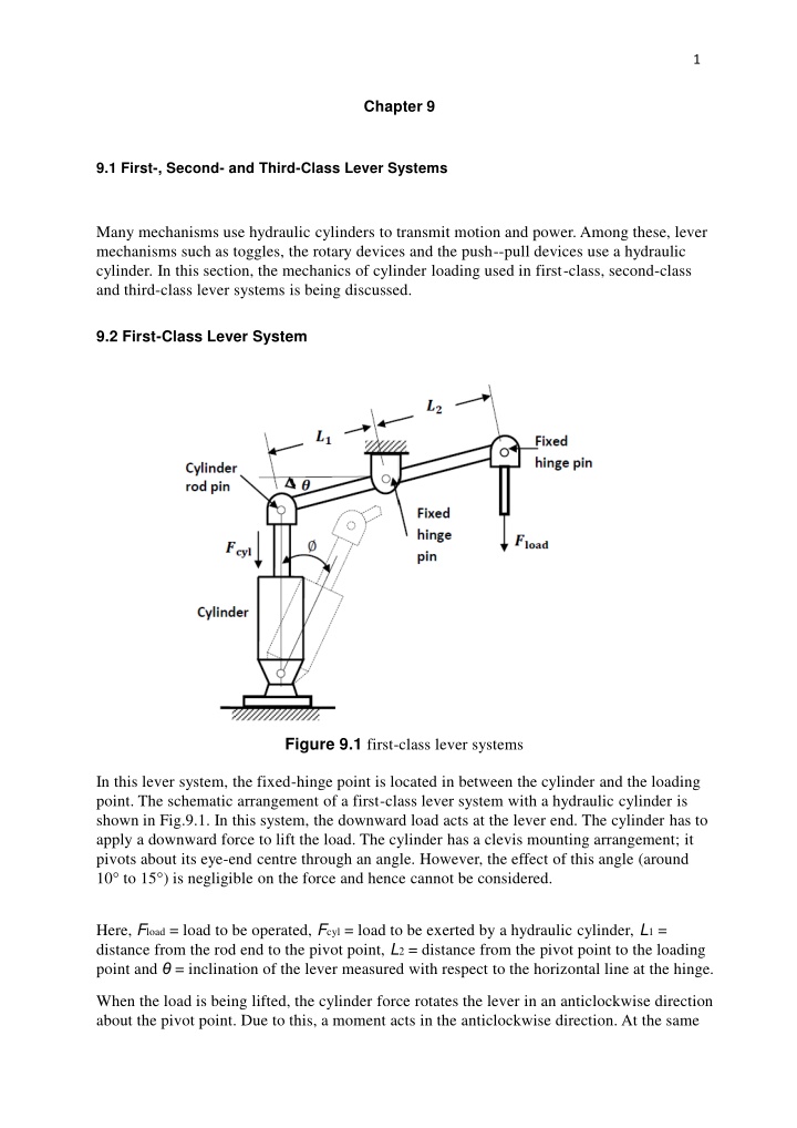Hydraulic Cylinder Lever Systems Discussion