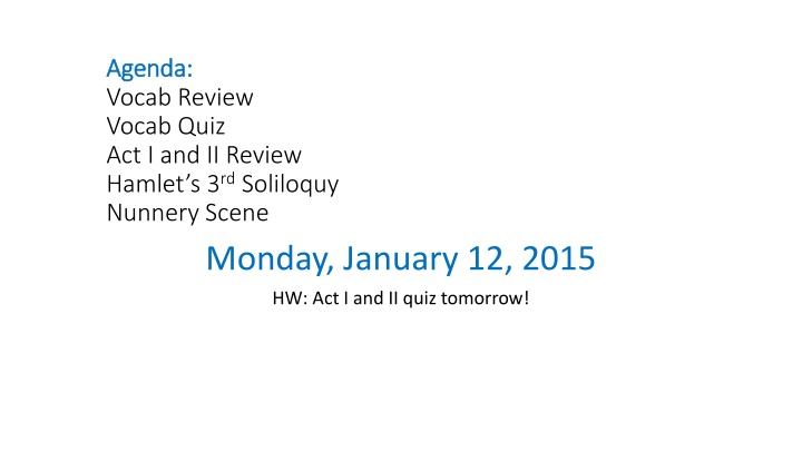 English Literature: Hamlet Study Guide