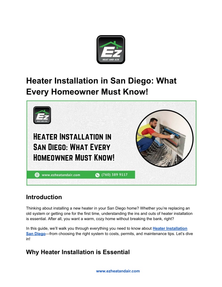 heater installation in san diego what every n.w