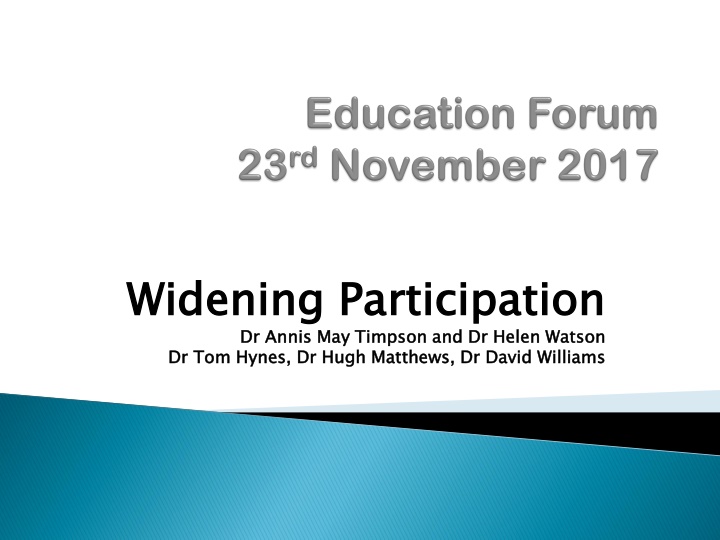 Widening Participation in Higher Education