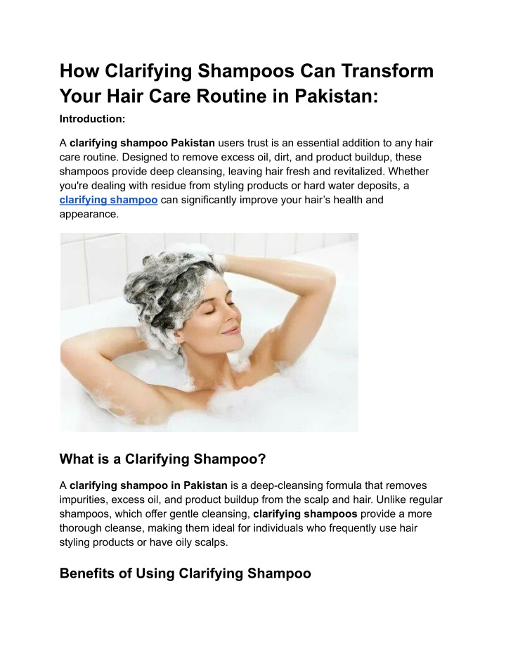how clarifying shampoos can transform your hair n.w