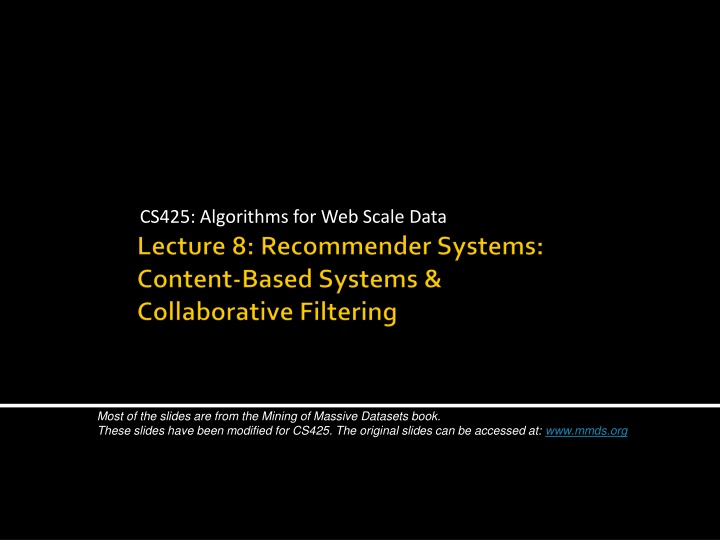 Algorithms for Web Scale Data: Mining Insights