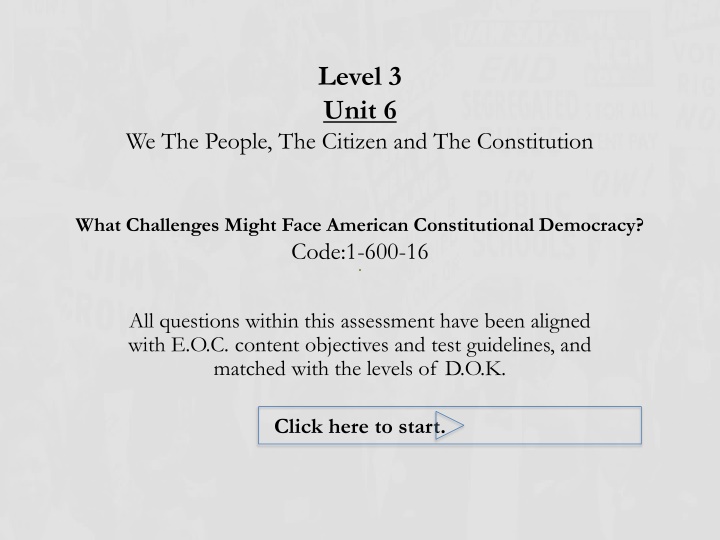 Challenges in American Constitutional Democracy