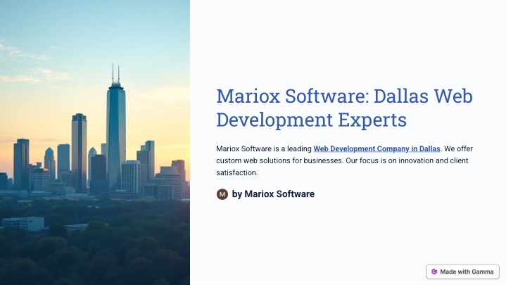 mariox software dallas web development experts n.w