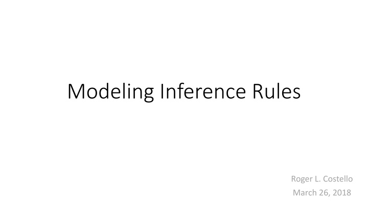 Modeling Inference Rules