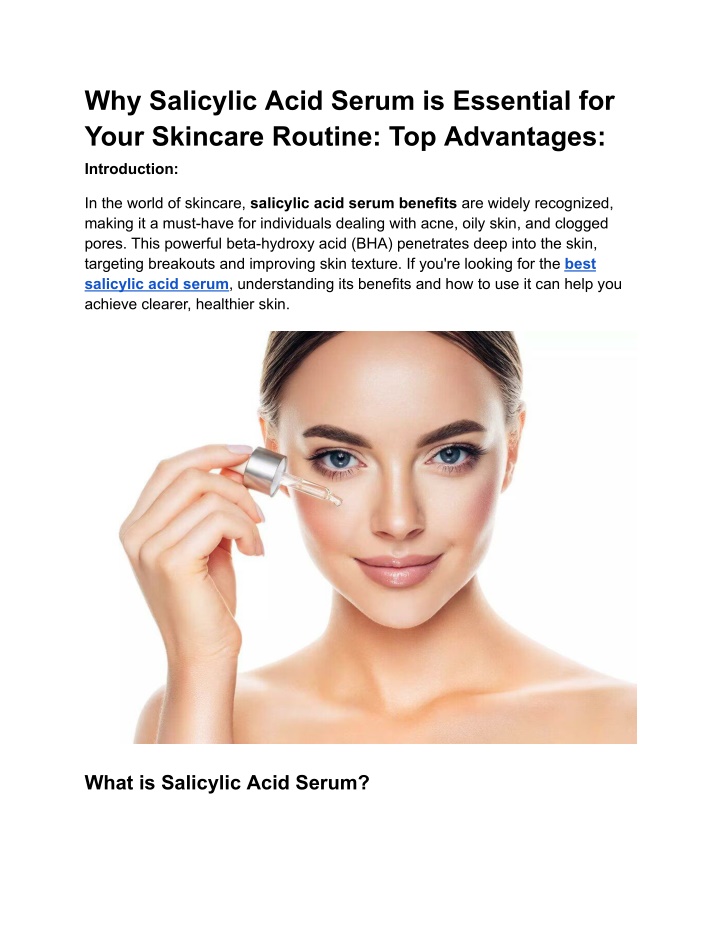 why salicylic acid serum is essential for your n.w