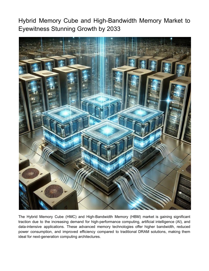 hybrid memory cube and high bandwidth memory n.w