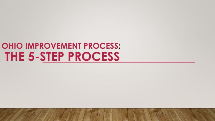 The Ohio Improvement Process: 5-Step Cycle of Inquiry