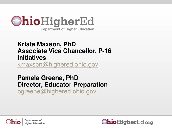Updates and Initiatives in Ohio Higher Education