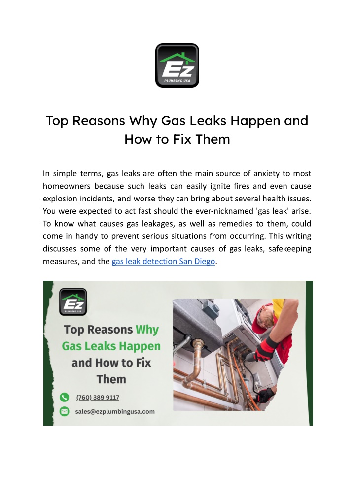 top reasons why gas leaks happen n.w