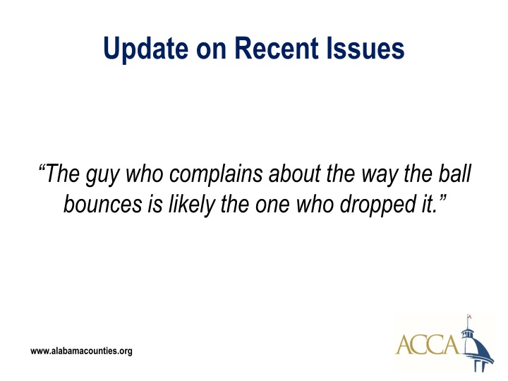 Update on Recent Issues