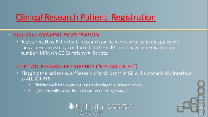 Clinical Research Patient Registration at UTHealth
