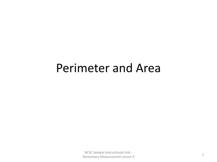 Perimeter and Area