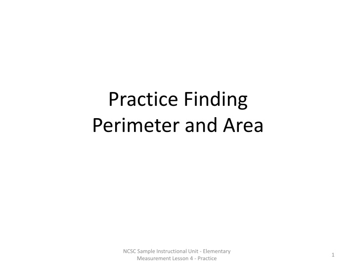 Elementary Measurement: Perimeter and Area Practice