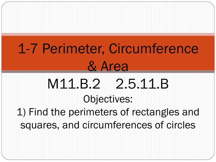 Perimeter, Circumference, and Area in Geometry
