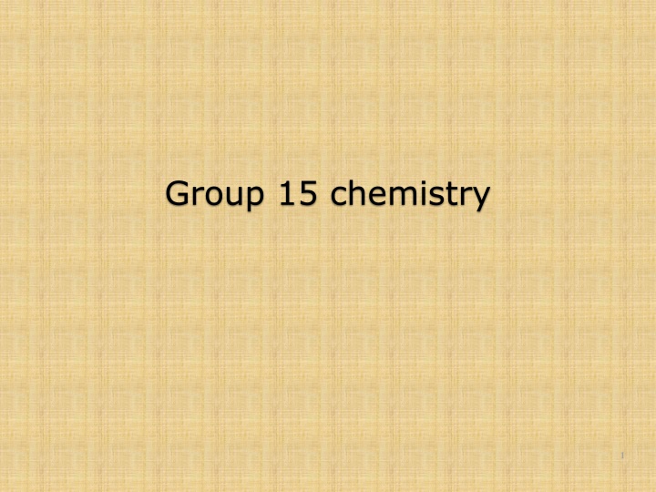 Group 15 Elements and Properties Overview