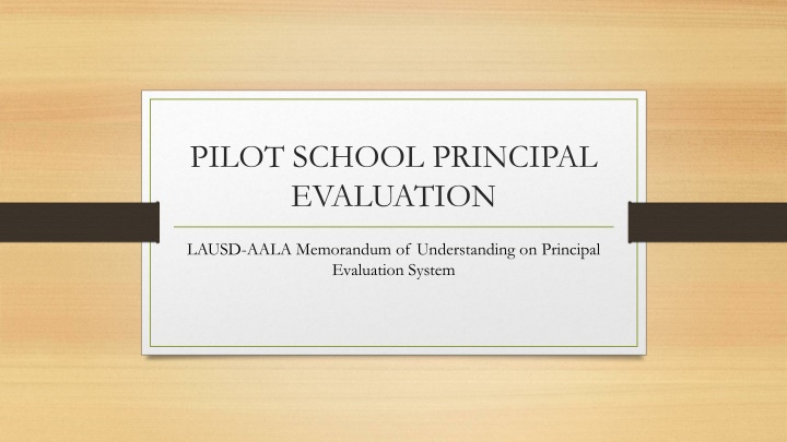 LAUSD Principal Evaluation System