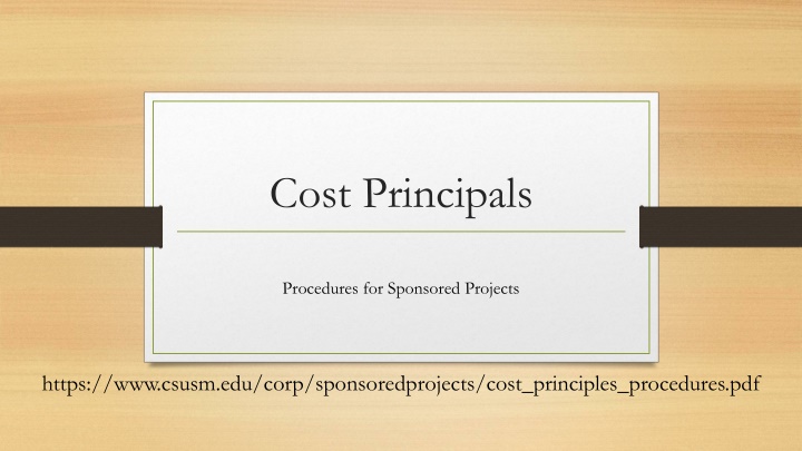 Cost Principals