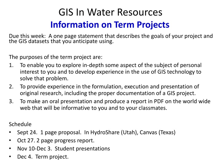 GIS In Water Resources