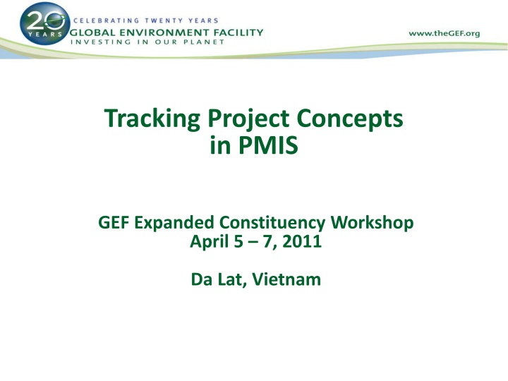 Workflow for PMIS Project Concepts