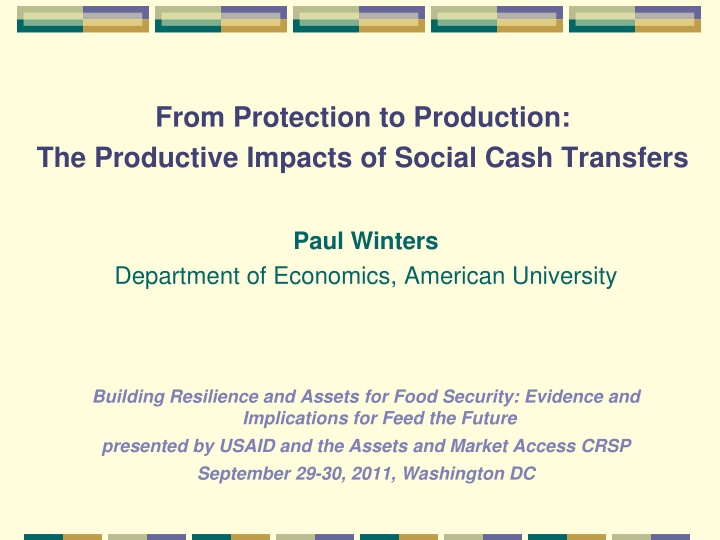 Productive Impacts of Social Cash Transfers
