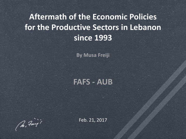 Impact of Economic Policies on Productive Sectors in Lebanon Since 1993