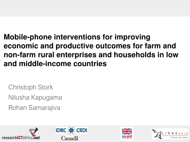 Mobile Phone Interventions for Economic and Productive Outcomes in Rural Low- and Middle-Income Countries