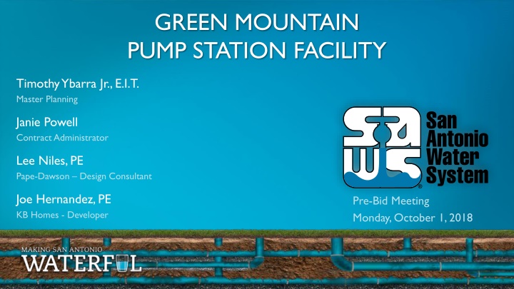 Green Mountain Pump Station Facility Project Information