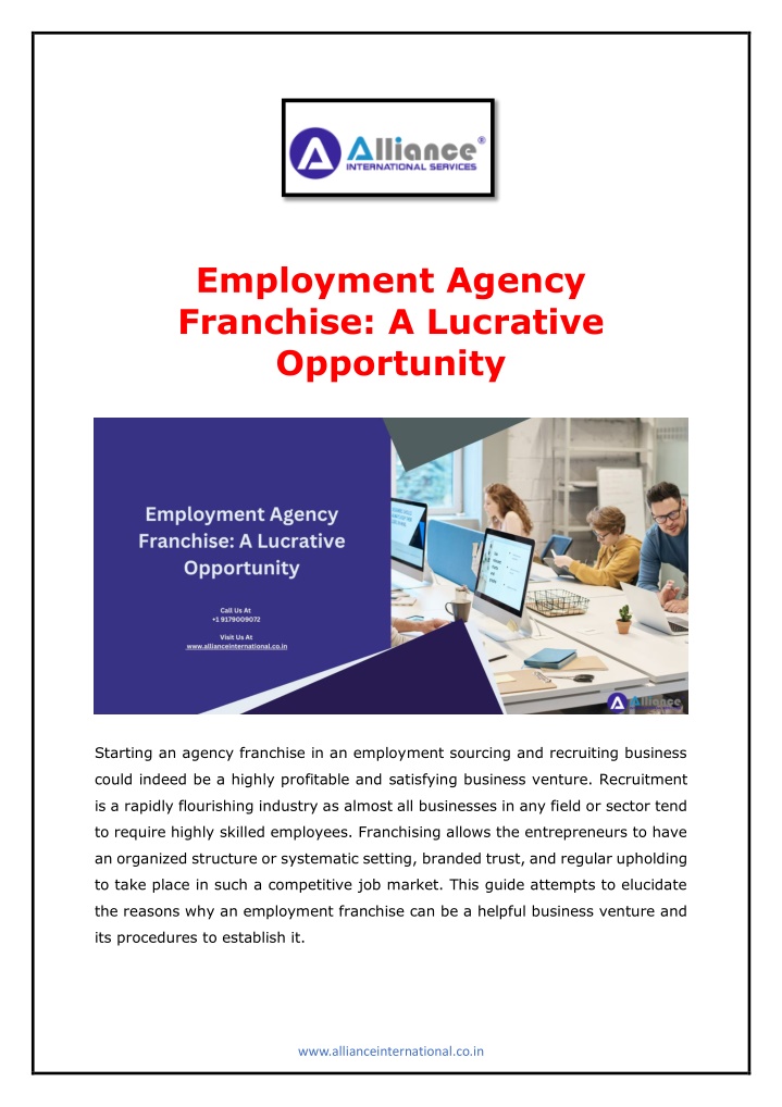 employment agency franchise a lucrative n.w