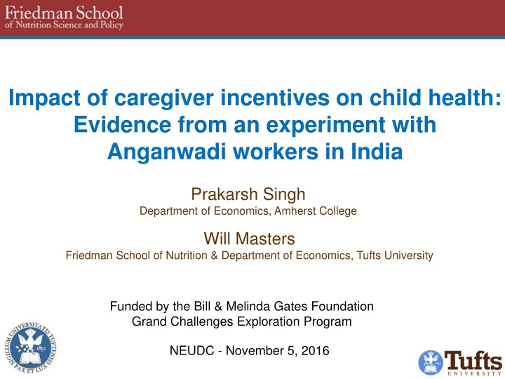 Impact of Caregiver Incentives on Child Health: Evidence from an Experiment in India