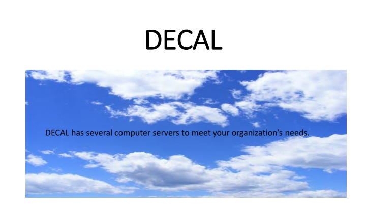 Decal: Main Website and Server Information