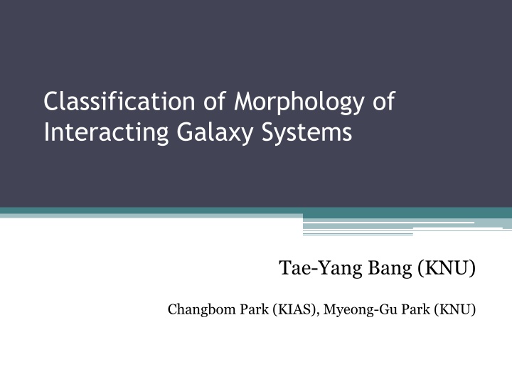 Morphology of Interacting Galaxy Systems: Classification and Comparison