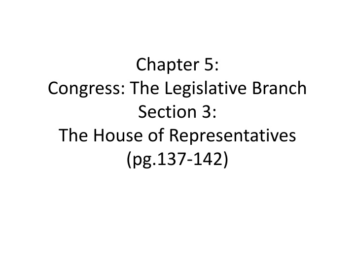 House of Representatives in Congress