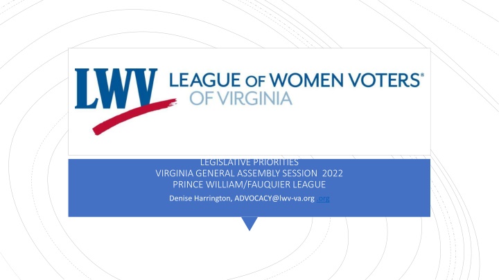 Legislative Priorities Virginia General Assembly Session 2022