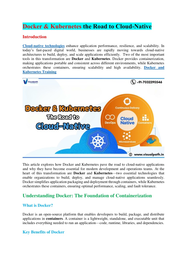 docker kubernetes the road to cloud native n.w