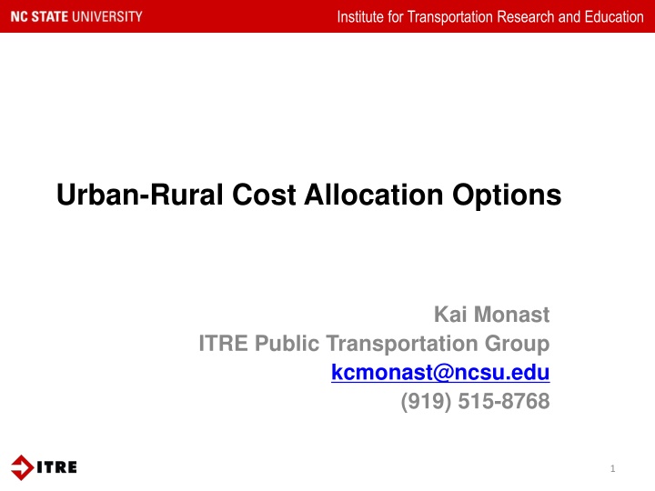 Urban-Rural Cost Allocation Options